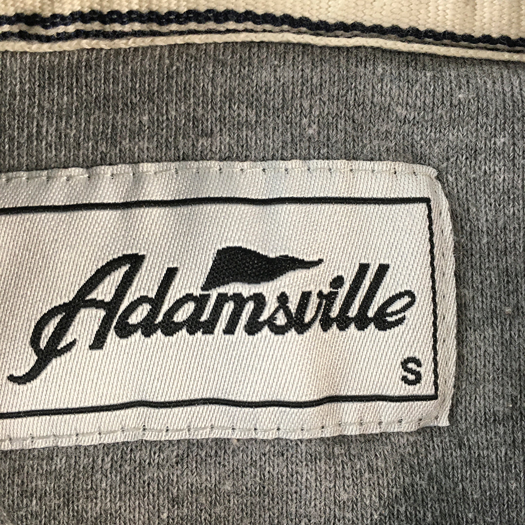 Adamsville Mens Hoodie Jacket Size S Grey Striped Zip-Up Pockets Coat