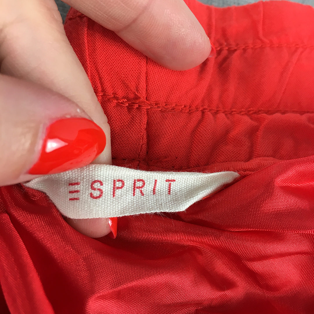 Esprit Womens Mini Skirt Size 14 Red Drawstring Elastic Waist