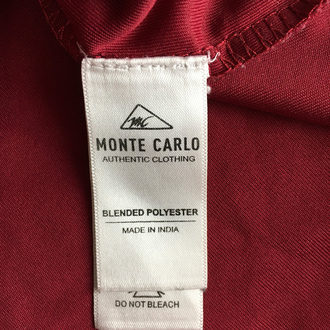 Monte Carlo Mens T-Shirt Size L Red Crew Neck Short Sleeve Tee