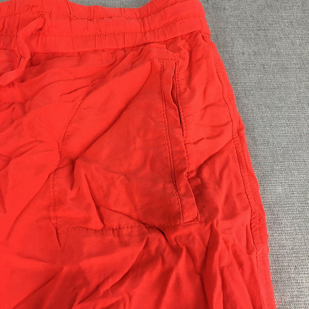 Esprit Womens Mini Skirt Size 14 Red Drawstring Elastic Waist