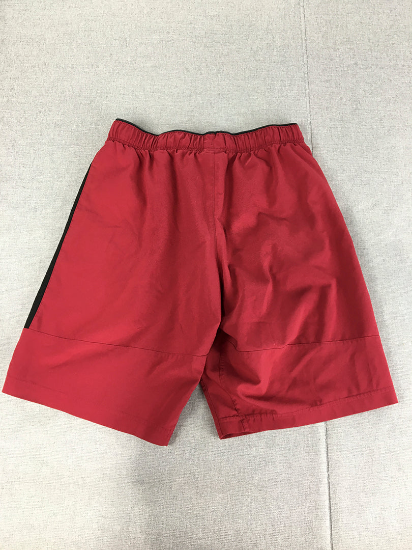 Reebok Mens Shorts Size S Red Logo Elastic Waist Pockets Speedwick Running