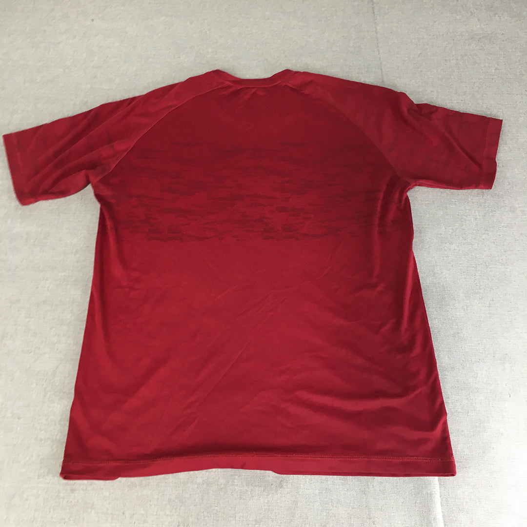 Monte Carlo Mens T-Shirt Size L Red Crew Neck Short Sleeve Tee