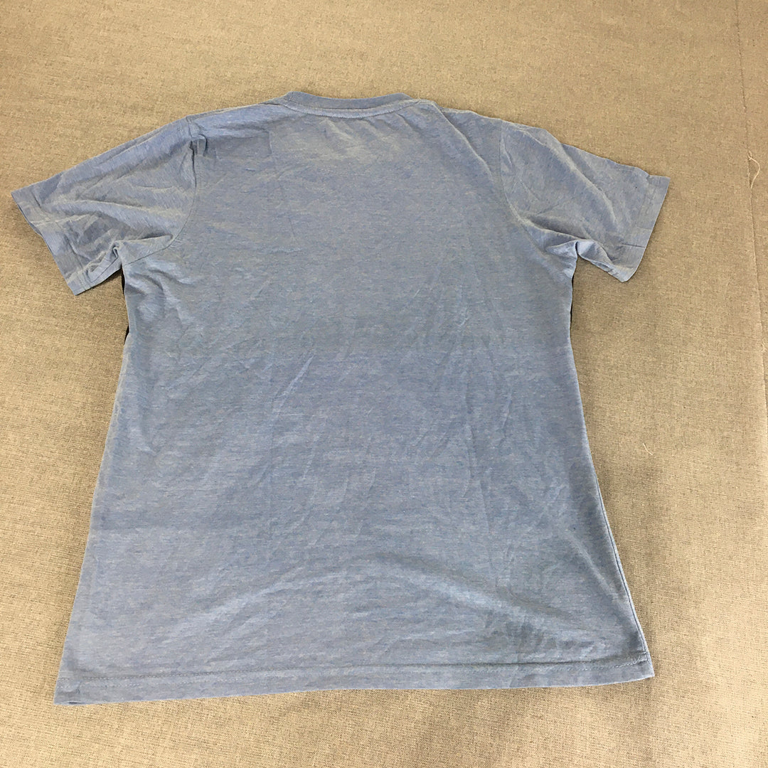 Le Bon Ton Mens T-Shirt Size L Slim Fit Blue Manhattan New York Short Sleeve