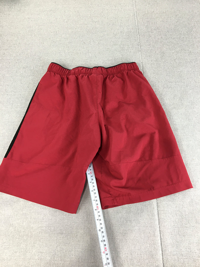 Reebok Mens Shorts Size S Red Logo Elastic Waist Pockets Speedwick Running