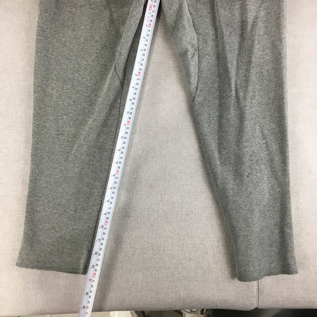 Zara Man Pants Size L Grey Elastic Waist Pockets Ankle Length Trousers