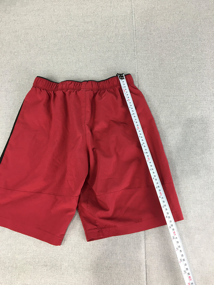 Reebok Mens Shorts Size S Red Logo Elastic Waist Pockets Speedwick Running