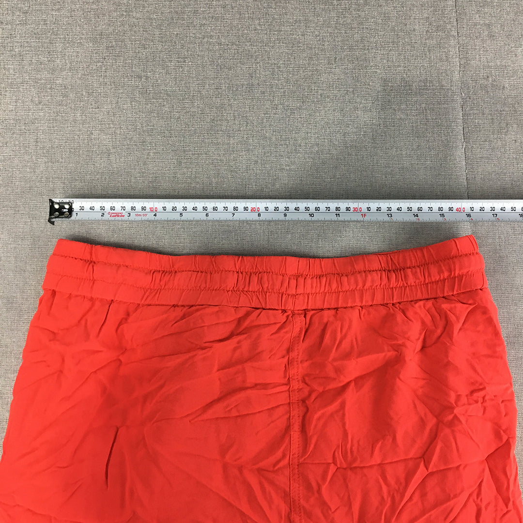 Esprit Womens Mini Skirt Size 14 Red Drawstring Elastic Waist