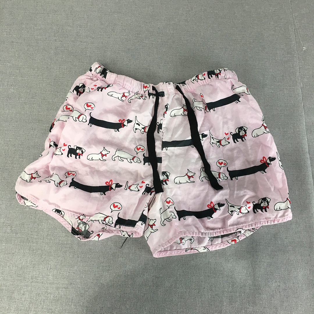 Peter Alexander Womens Sleep Shorts Size M Pink Dog Pattern Pajama