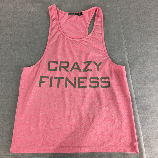 Bullying Muscle Womens Tank Top Size L Pink Sleeveless Activewear Gym Shirt