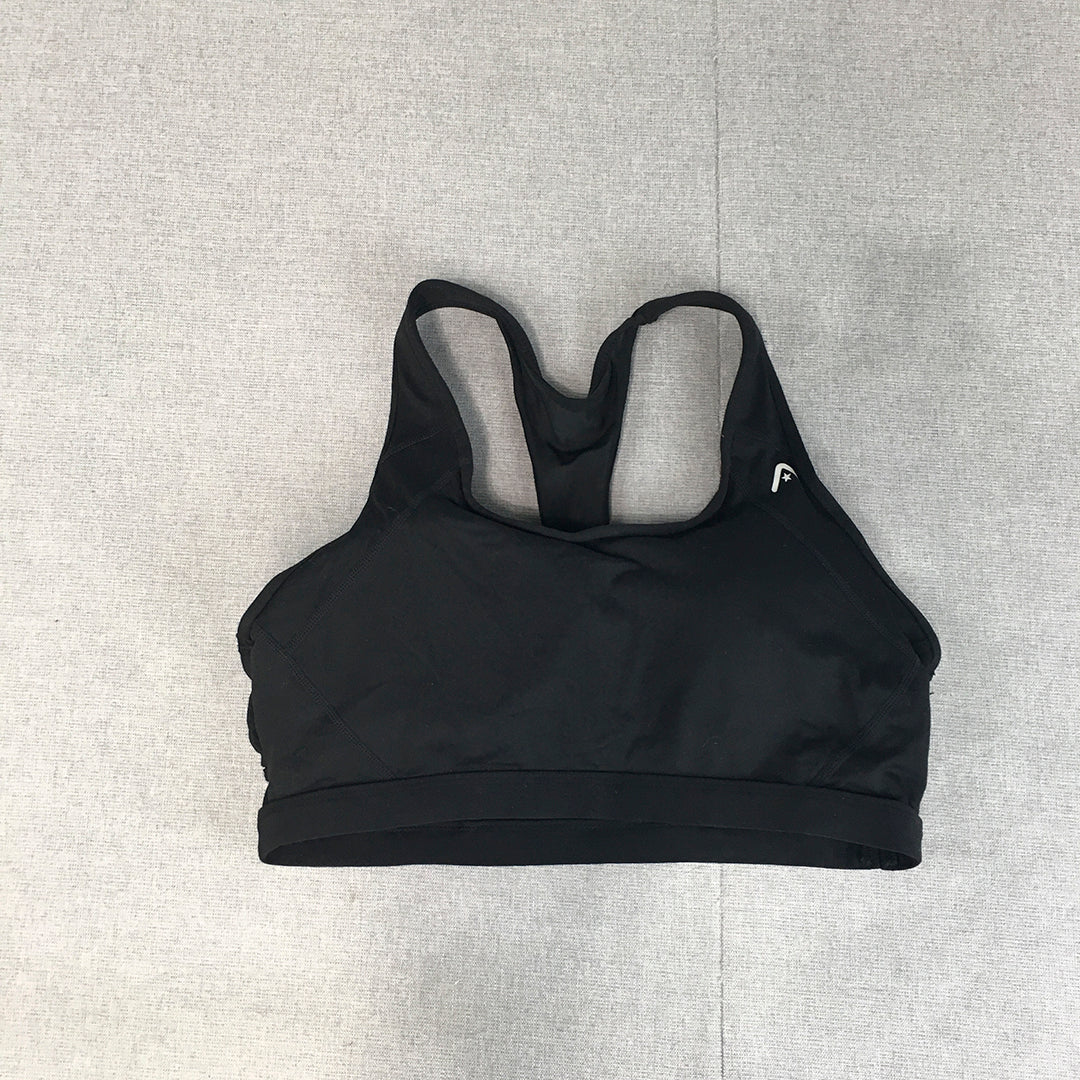 Rockwear Womens Sports Bra Size 16 Black Cropped Top