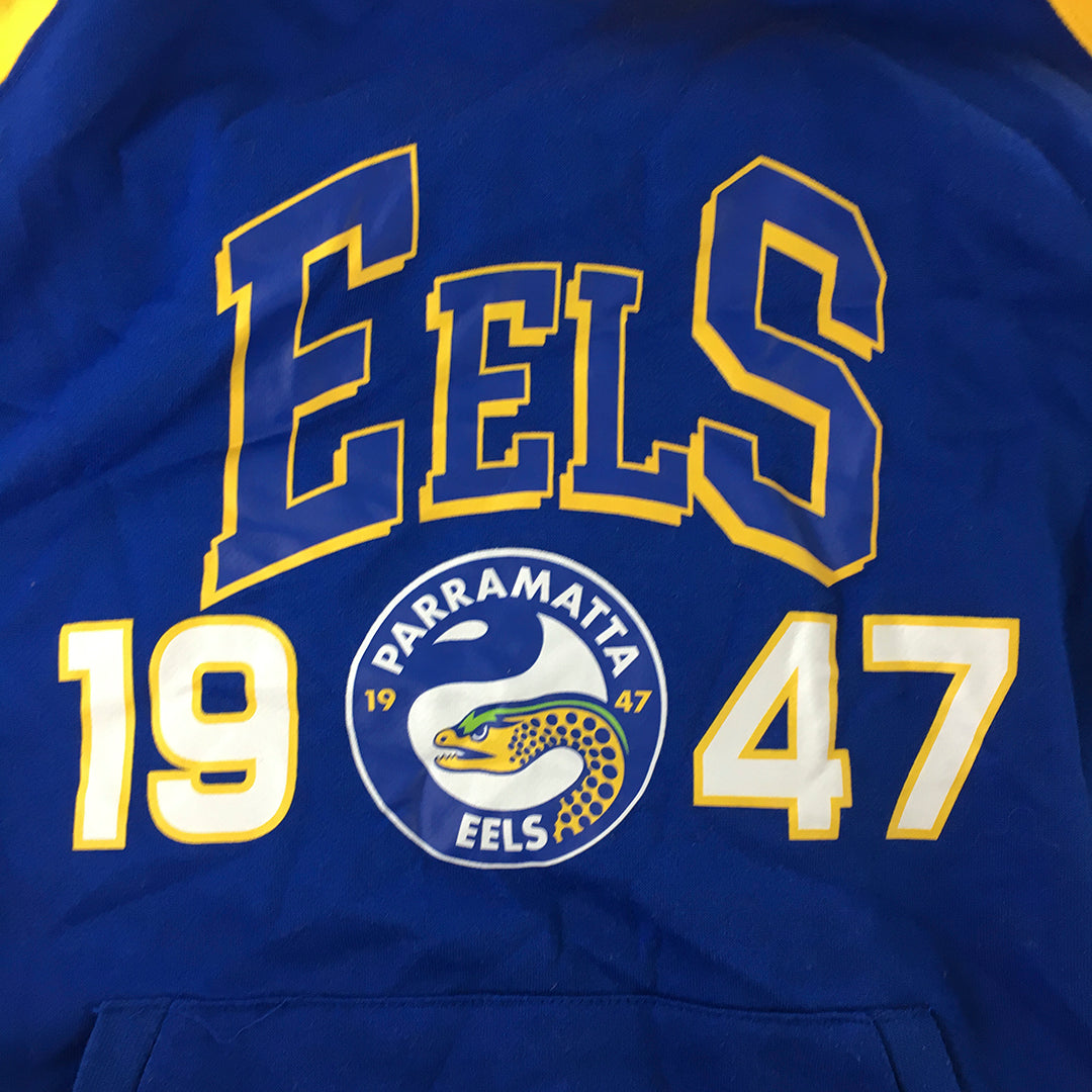 Parramatta Eels Mens Hoodie Sweater Size XL Blue Yellow NRL Pullover Jumper