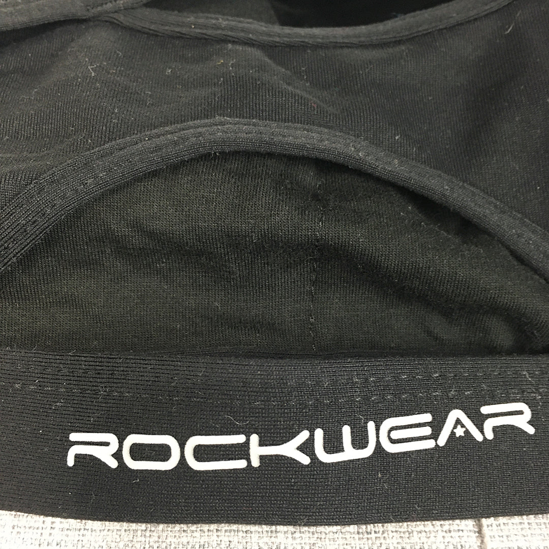 Rockwear Womens Sports Bra Size 16 Black Cropped Top