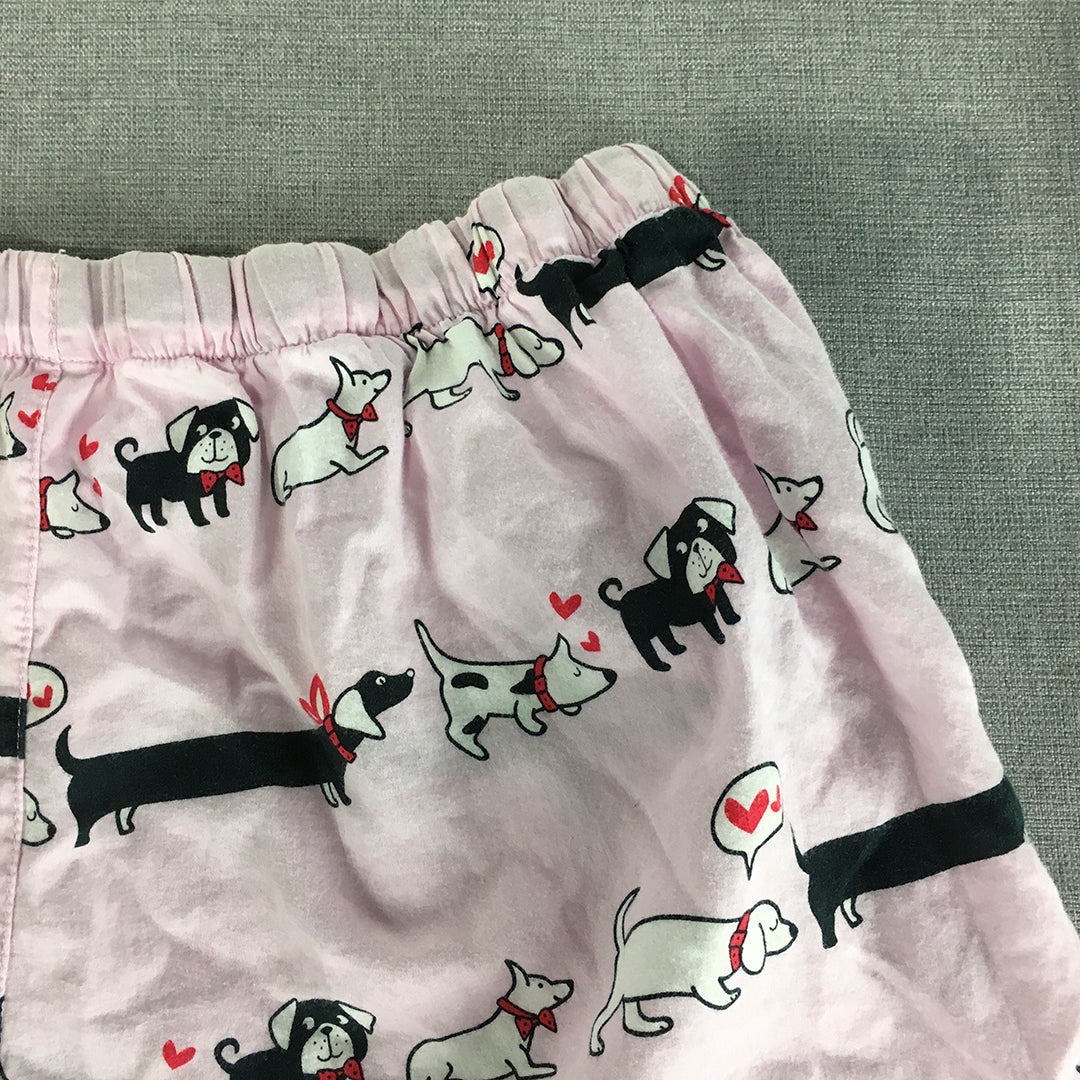 Peter Alexander Womens Sleep Shorts Size M Pink Dog Pattern Pajama