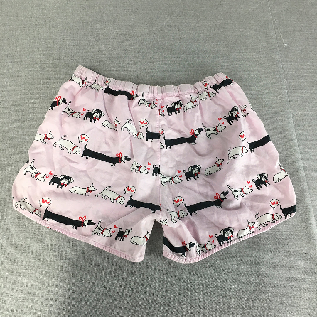 Peter Alexander Womens Sleep Shorts Size M Pink Dog Pattern Pajama