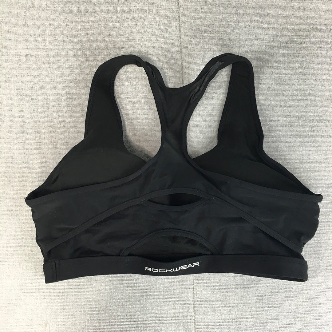 Rockwear Womens Sports Bra Size 16 Black Cropped Top