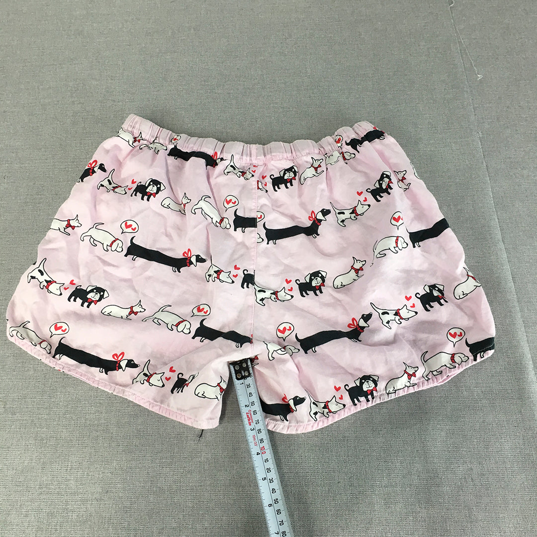 Peter Alexander Womens Sleep Shorts Size M Pink Dog Pattern Pajama