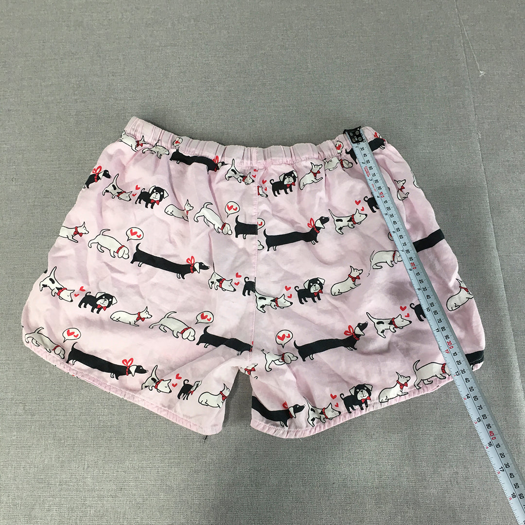 Peter Alexander Womens Sleep Shorts Size M Pink Dog Pattern Pajama