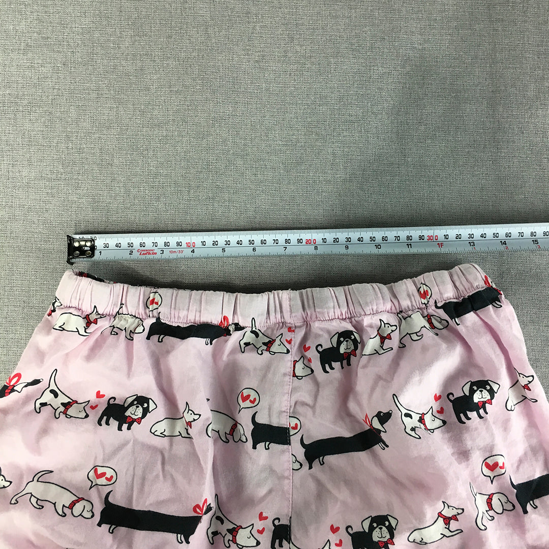 Peter Alexander Womens Sleep Shorts Size M Pink Dog Pattern Pajama