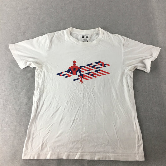 Uniqlo x Marvel Spider-Man Mens T-Shirt Size XS White Short Sleeve Tee