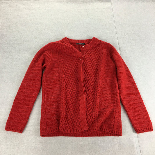 Madame Womens Cardigan Size L Red Button Knit