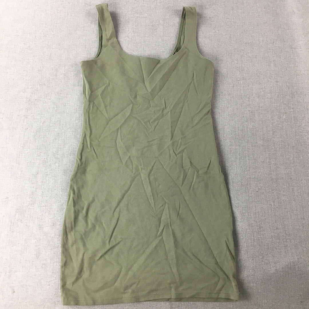 Bardot Womens Mini Dress Size 12 Khaki Green Stretch Fabric