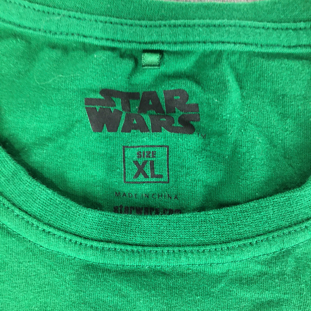 Star Wars T-Shirt Adult Size XL Green Christmas Carols Short Sleeve Tee