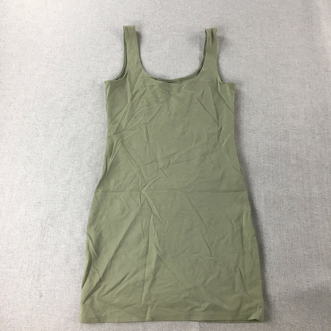 Bardot Womens Mini Dress Size 12 Khaki Green Stretch Fabric