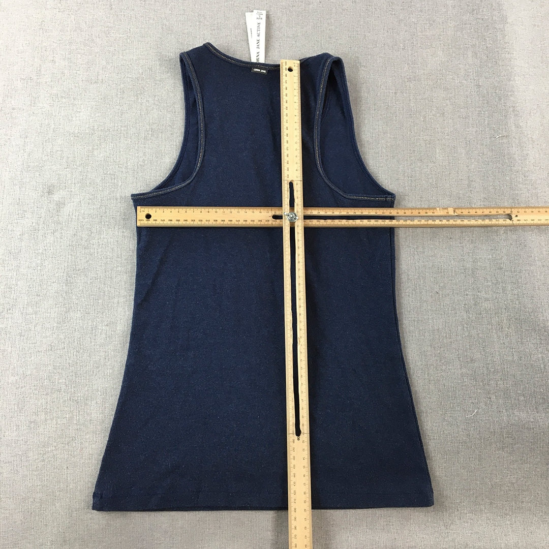 Lorna Jane Womens Tank Top Size L Blue Sleeveless Singlet Shirt