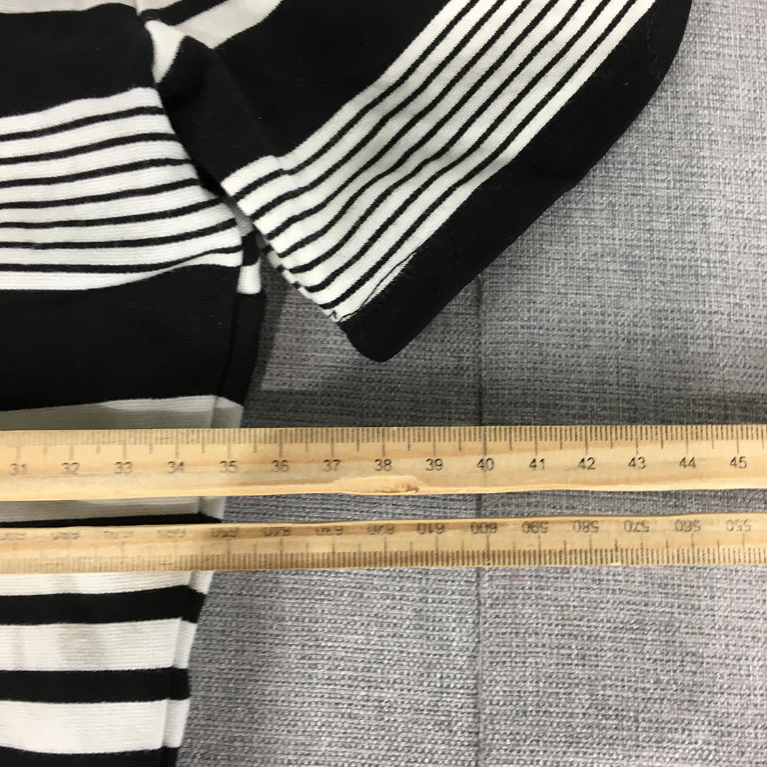 Forever New Womens Pencil Dress Size 10 Black White Striped Mini Stretch