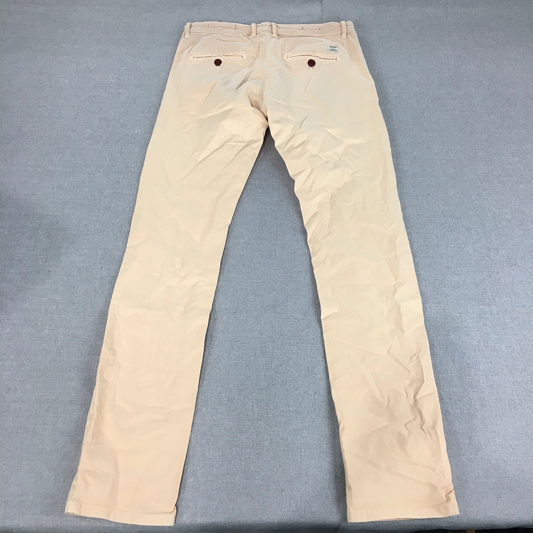 Jack & Jones Mens Chino Pants Size 30 (W30 x L32) Pink Stretch Slim Fit