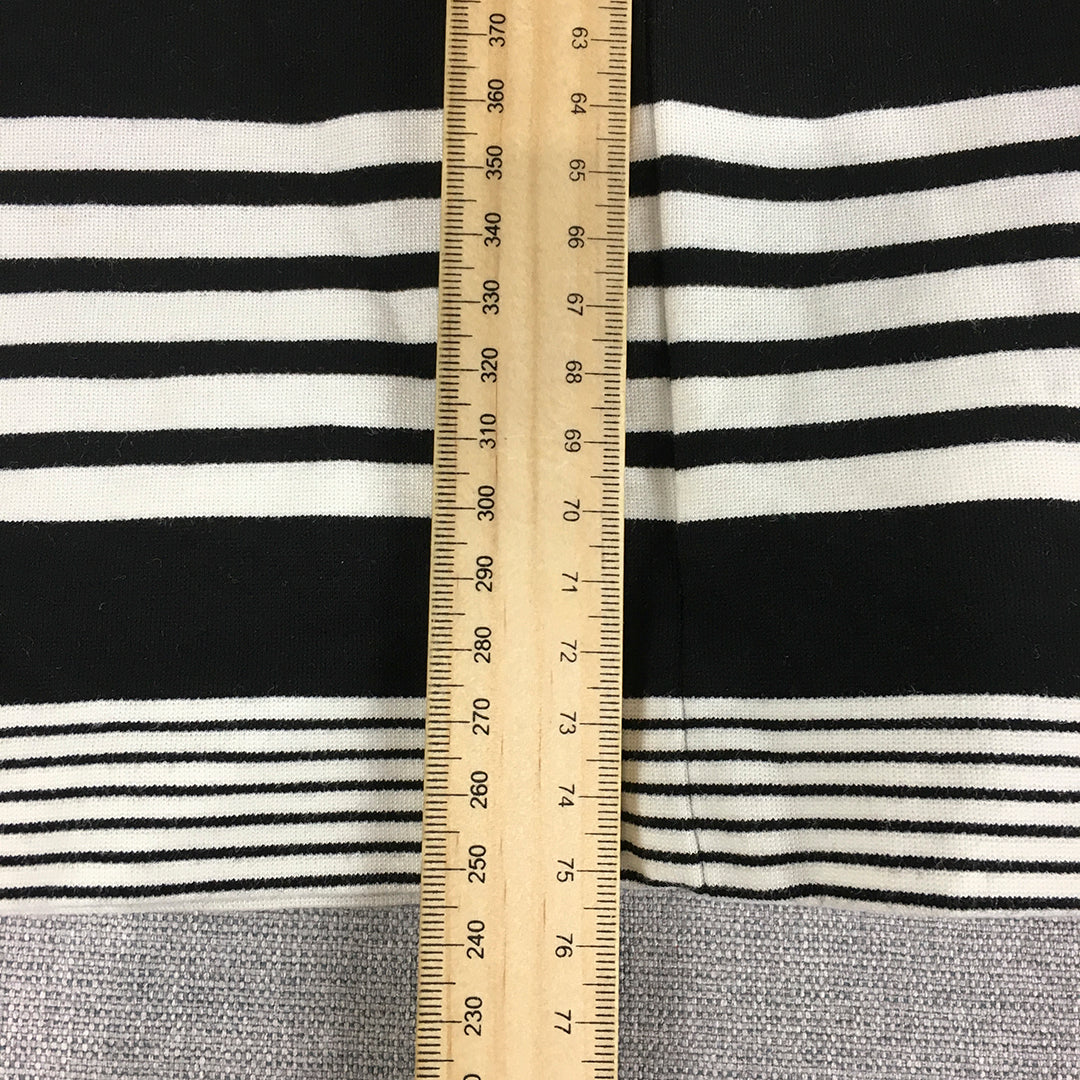 Forever New Womens Pencil Dress Size 10 Black White Striped Mini Stretch