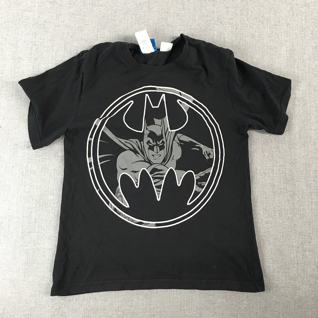 Batman Kids Boys T-Shirt Size 10 Black DC Comics Superhero Short Sleeve Top