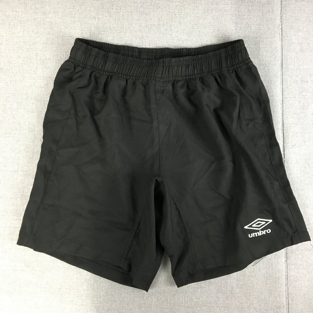 NEW Umbro Kids Boys Shorts Youth Size L (12 Years) Black Elastic Waist Logo