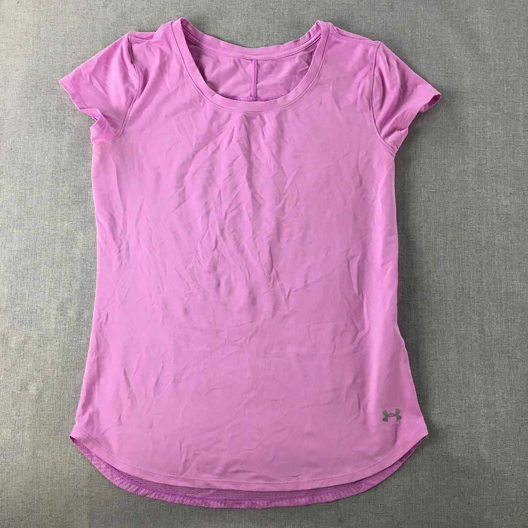 Under Armour Womens T-Shirt Size XS Pink Logo Short Sleeve Top