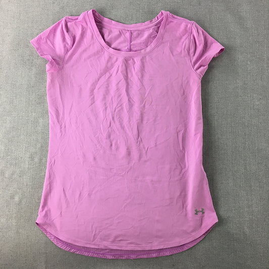 Under Armour Womens T-Shirt Size XS Pink Logo Short Sleeve Top