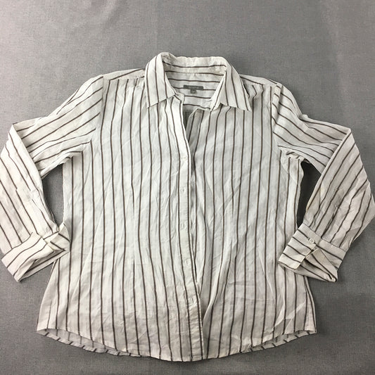 Yarra Trail Womens Shirt Size 14 White Long Sleeve Button-Up Top