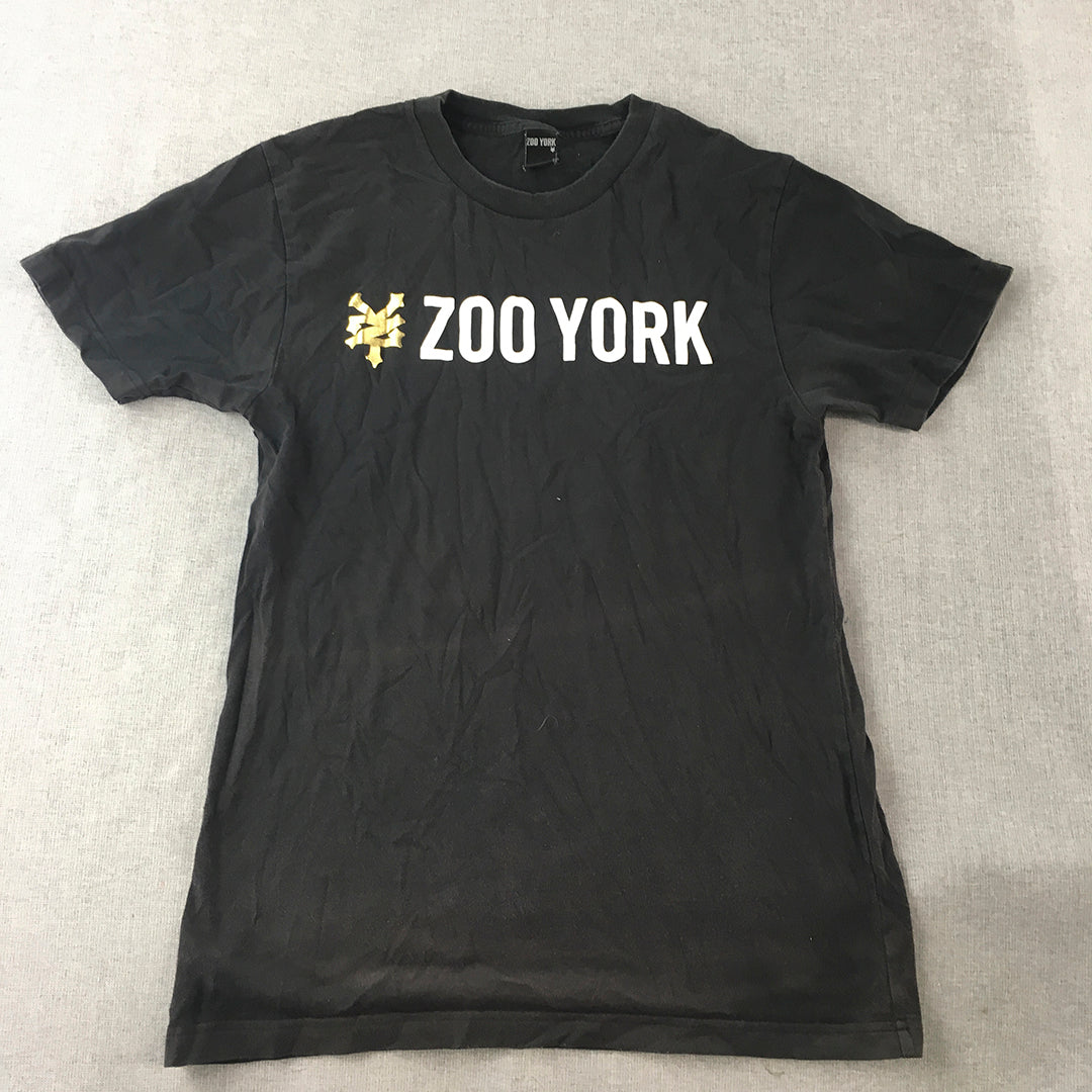 Zoo York Mens T-Shirt Size S Black Big Logo Short Sleeve Crew Neck Tee