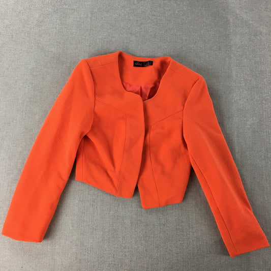 Ally Womens Cardigan Size 6 Orange Long Sleeve