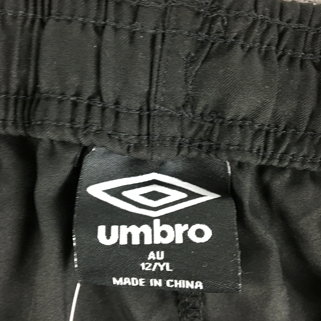 NEW Umbro Kids Boys Shorts Youth Size L (12 Years) Black Elastic Waist Logo