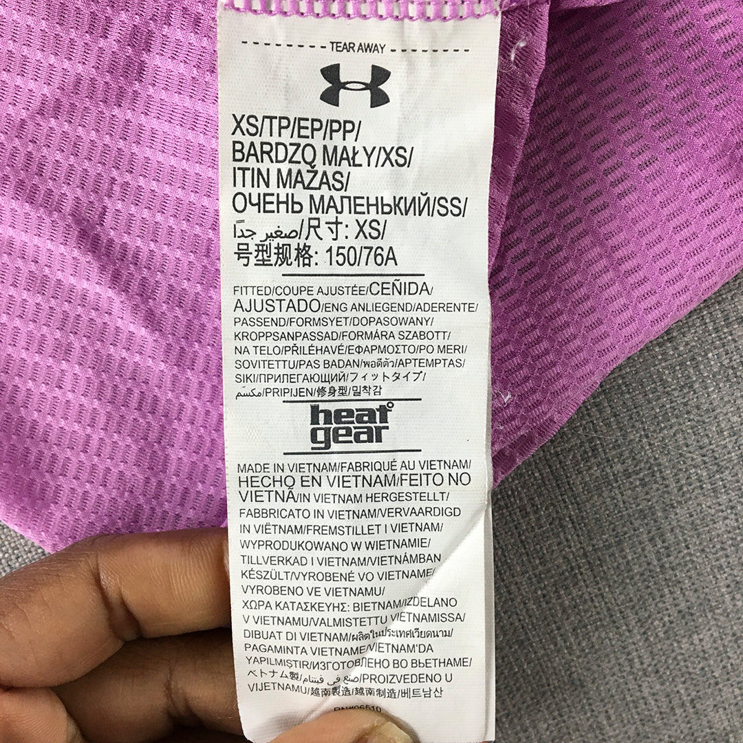 Under Armour Womens T-Shirt Size XS Pink Logo Short Sleeve Top