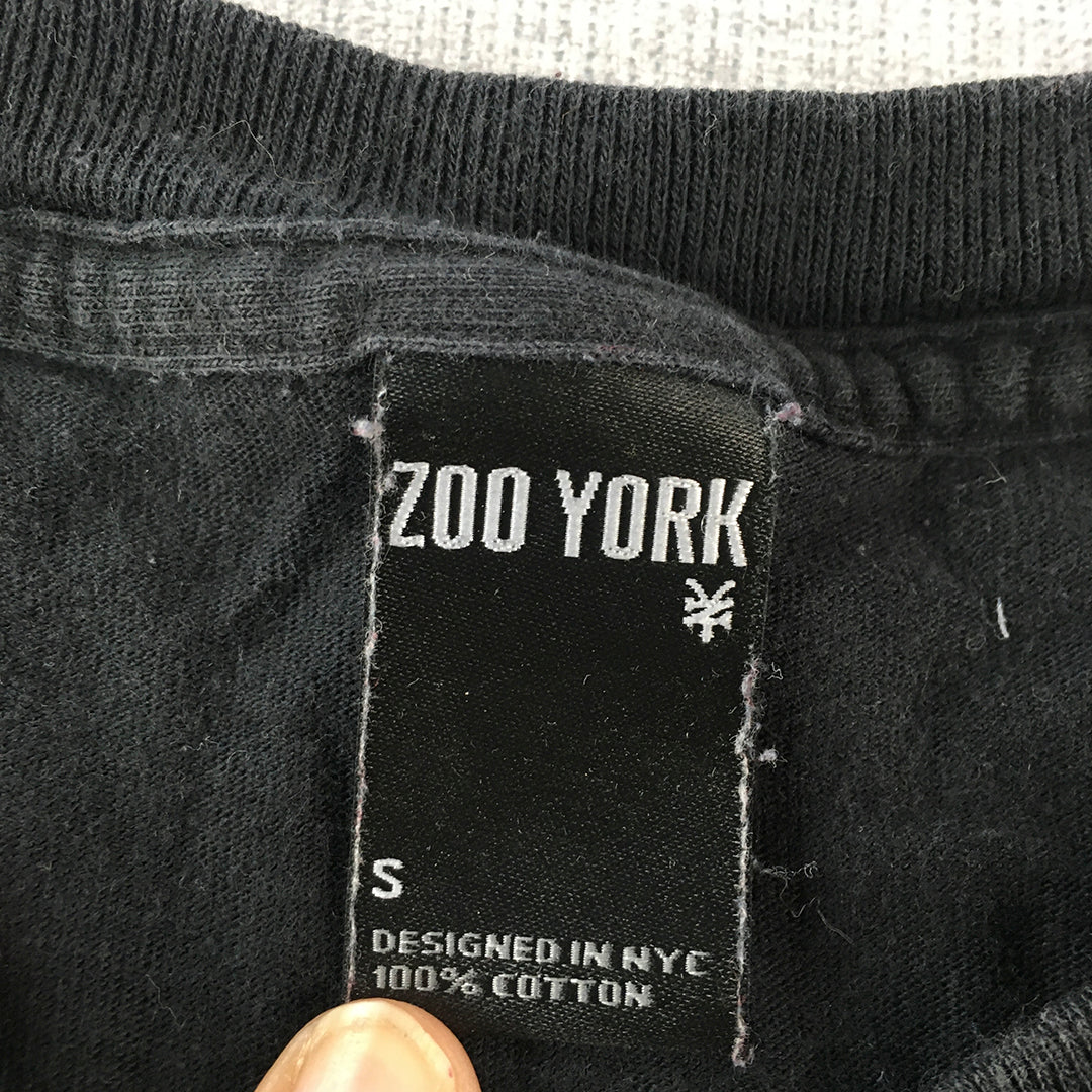 Zoo York Mens T-Shirt Size S Black Big Logo Short Sleeve Crew Neck Tee