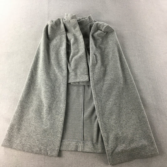 Morning Mist Womens Open-Front Cardigan Size 12 Grey Fleece