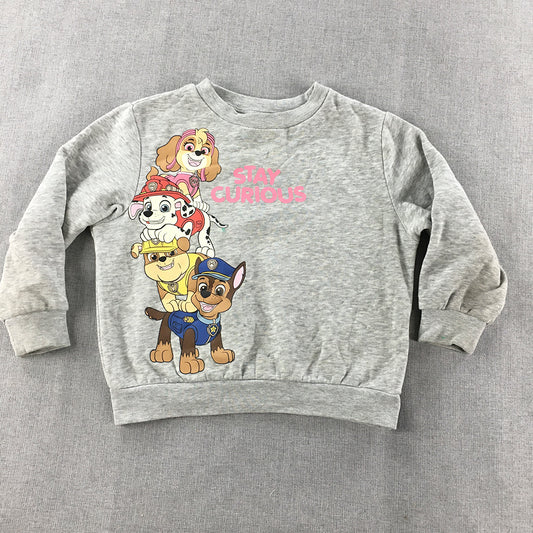 Paw Patrol Kids Girls Sweater Size 3 - 4 Years Grey H&M Crew Neck Jumper