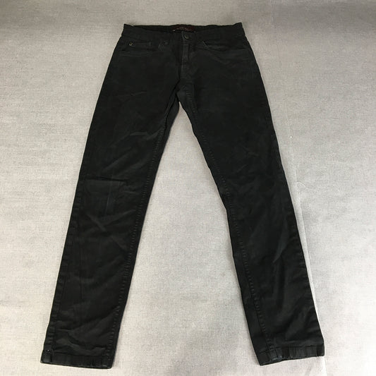 Zara Man Chino Pants Size 31 (W31 x L30) Black Slim Fit Pockets Trousers