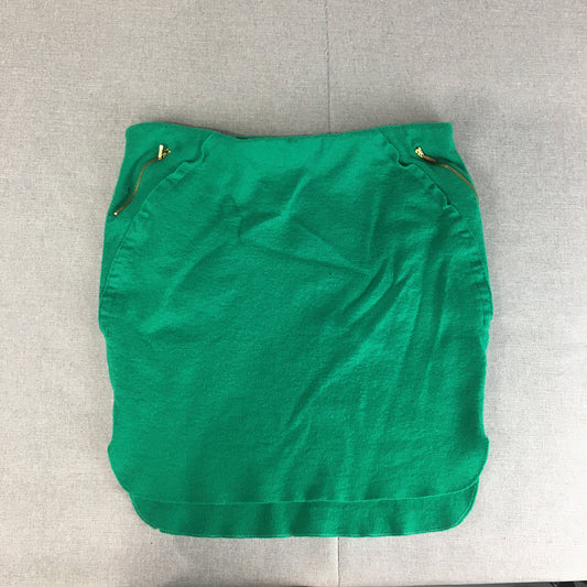 Country Road Womens 100% Wool Mini Skirt Size L Green