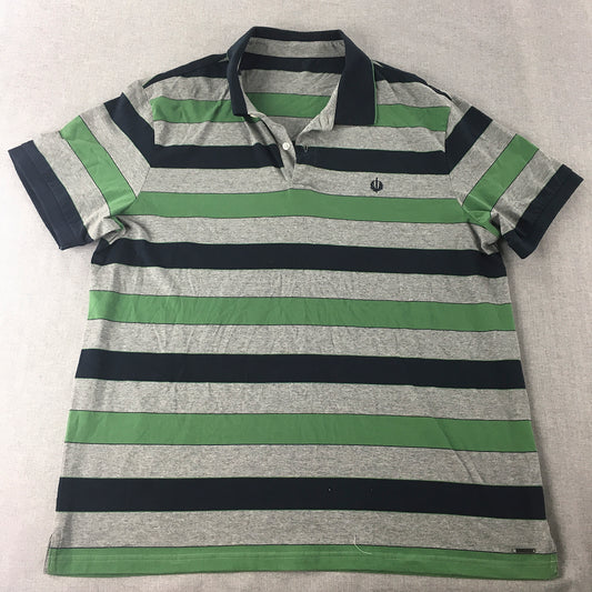 Reserve Mens Polo Shirt Size XL Green Grey Navy Collared Rugby