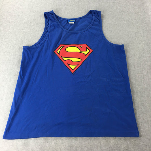 Superman WB Movie World Gold Coast Australia Tank Top Size XL Blue Shirt