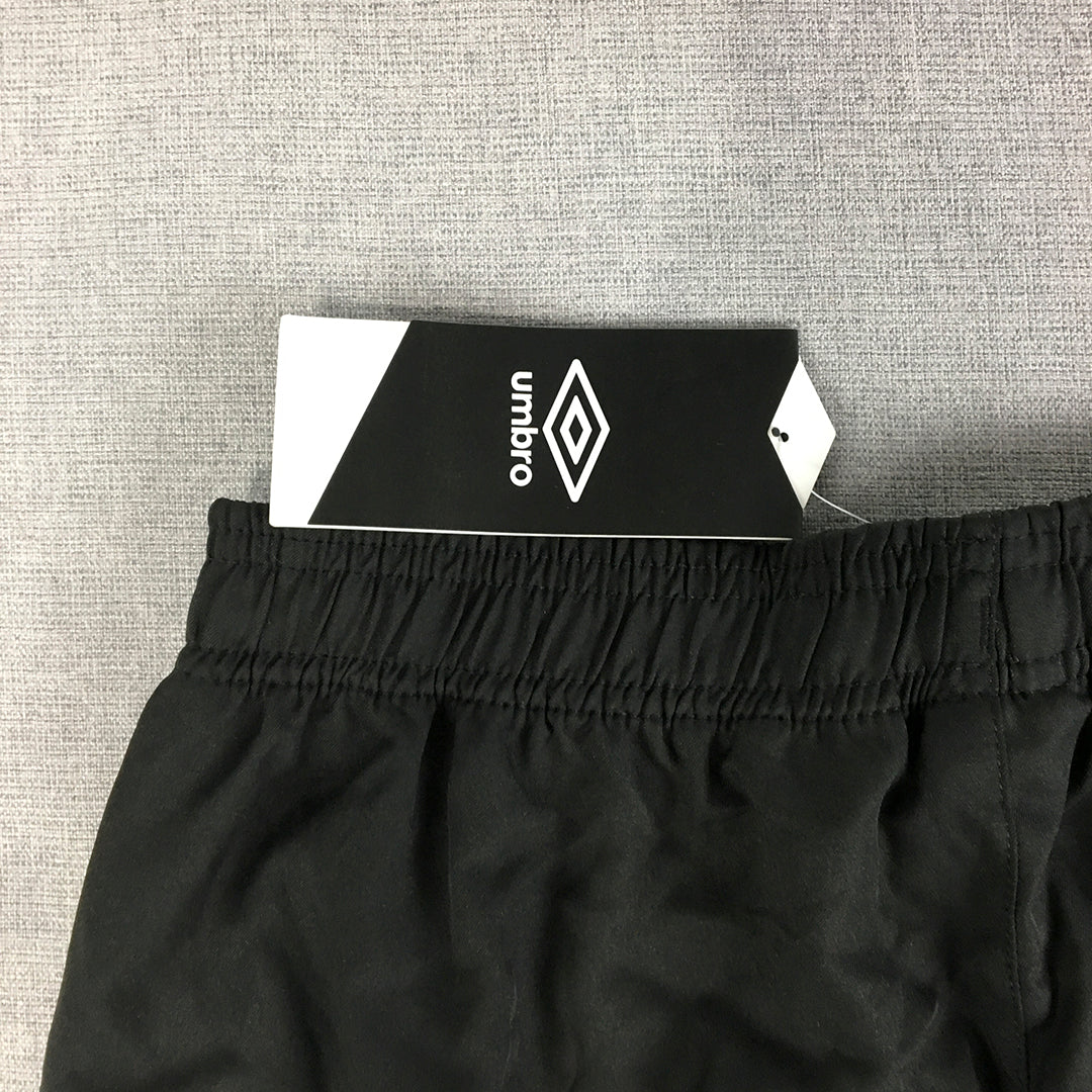 NEW Umbro Kids Boys Shorts Youth Size L (12 Years) Black Elastic Waist Logo