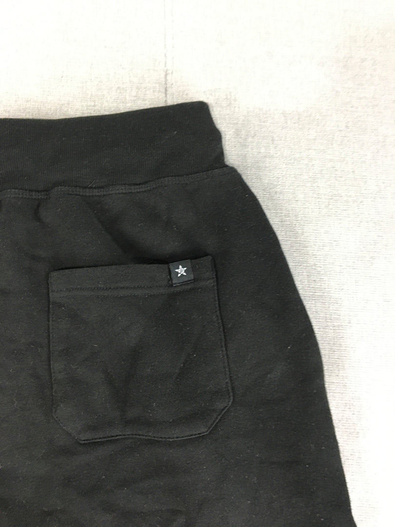 Unit Mens Shorts Size M Black Big Logo Pockets Drawstring Elastic Waist