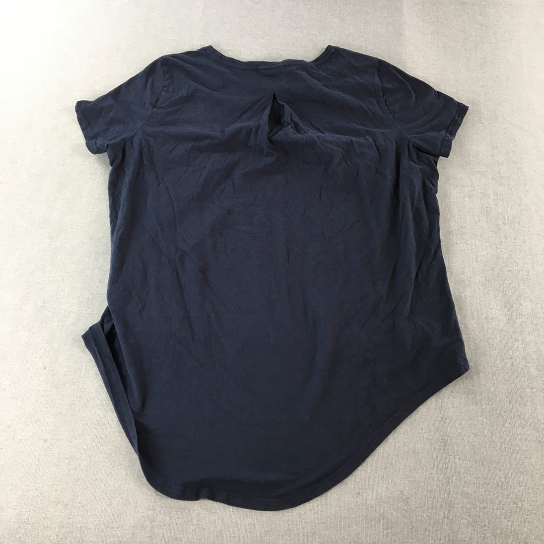 CCX Womens T-Shirt Size L Navy Blue Short Sleeve Round Neck Top